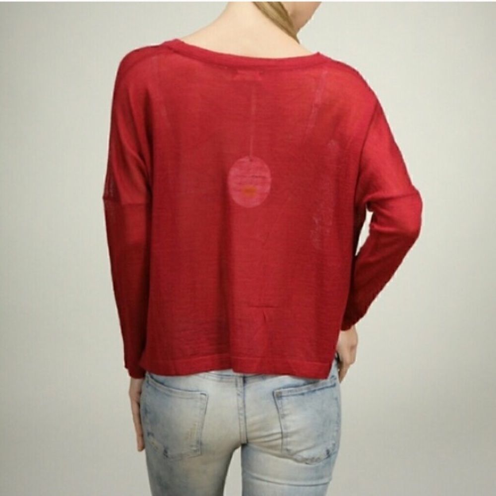 Red Freedom Sweater by Moon Collection - Picture 3 of 3